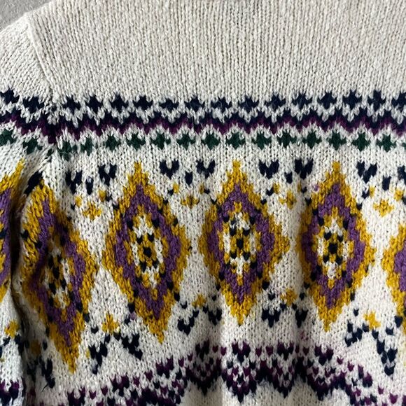 Women’s Talbots SZ Small Argle Wool Blend Sweater Nordic Design - Picture 12 of 15